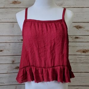 OFU Urban Outfitters Ruffled Red Cami Crop Top L
